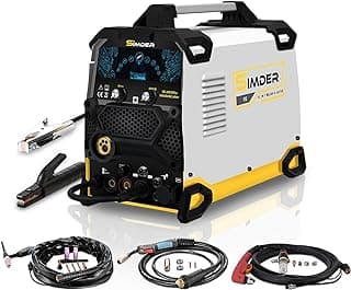 SSIMDER Aluminum MIG Welder Pulse MIG/MAG/HF TIG/Stick/Pilot ARC Plasma Cutter 200A Welding Machine SD4050Pro 10 in 1 Welder Cutter Combo