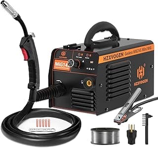 HZXVOGEN 145A MIG Welder 110V/220V Flux Core Welder Dual Voltage Gasless MIG Welding Machine IGBT Inverter Portable Welder Machine