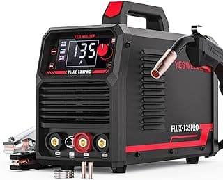 135Amp MIG Welder,110V Flux Core Welder Flux MIG/Lift TIG/Stick 3-in-1 Large LED Digital Display Welding Machine IGBT Inverter Welder FLUX-135PRO