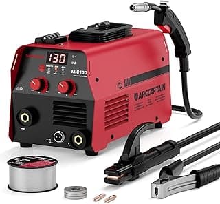 ARCCAPTAIN 130A MIG Welder, 3-in-1 Welder Machine 110V, Flux Core MIG/Lift TIG Welding/Stick Welding Machine with Synergy, IGBT Inverter Portable Gasless Welder Equipment with 1lb Welding Wire