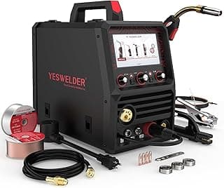 YESWELDER Firstess DP200 Dual Pulse,7-Inch LCD Screen 120/240V Dual Voltage MIG Welder,MIG/Pulsed MIG/Flux Core/Spool Gun MIG/Lift TIG/Stick Multiprocess Welding Machine