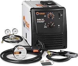 Handler 140 MIG Welder 115V (500559 ) - Durable, Portable Wire Feed Welder Machine - Flux Core Welding Machine with Dual-Gauge Regulator - MIG Welding Machine Welds Up To 1/4 in. Mild Steel